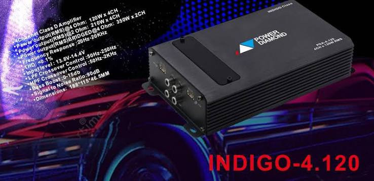 آمپلی فایر پاور دیاموند مدل INDIGO 4.120 ظرفیت ۱۲۴ وات